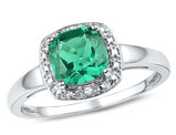 1.75 Carat (ctw) Lab-Created Emerald Solitaire Ring in Sterling Silver